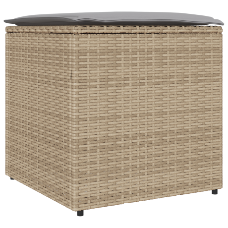 vidaXL Kussenbox Beige 50x50x50 cm Poly Rattan afbeelding2 - 1
