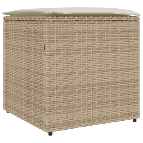vidaXL Kussenbox Beige 50x50x50 cm van Poly Rattan afbeelding2 - 1