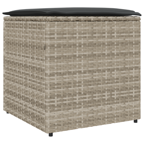 vidaXL Kussenbox Lichtgrijs 50x50x50 cm van Poly Rattan afbeelding2 - 1