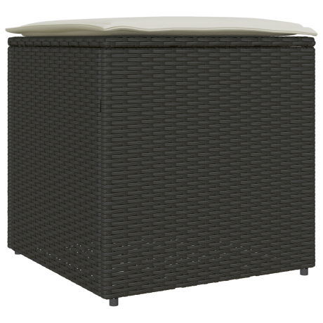 vidaXL Kussenbox Zwart 50x50x50 cm Poly Rattan afbeelding2 - 1