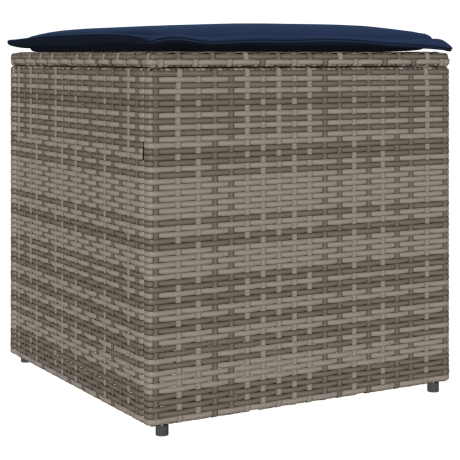 vidaXL Kussendoos Grijs 50x50x50 cm Poly Rattan afbeelding2 - 1