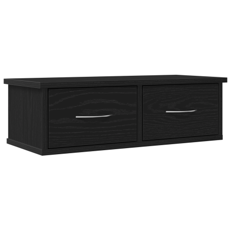 vidaXL Ladekast wandgemonteerd 60x26x18,5cm bewerkt hout zwart eiken afbeelding2 - 1