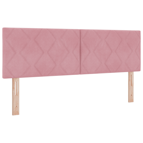 vidaXL LED Hoofdbord Diamante Blokken Roze 144 cm van Velours afbeelding2 - 1