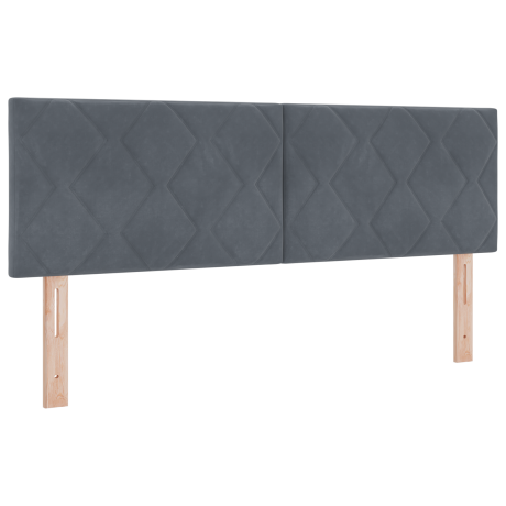 vidaXL LED Hoofdbord Donkergrijs 144 cm Fluweel afbeelding2 - 1