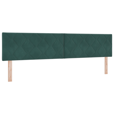 vidaXL LED Hoofdbord met Diamant Blokken Design in Donkergroen, 200 cm van Fluweel afbeelding2 - 1