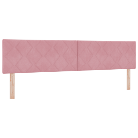 vidaXL LED Hoofdbord met Diamantblok Ontwerp - Roze - 200 cm - Fluweel afbeelding2 - 1