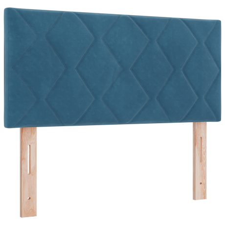 vidaXL LED Hoofdbord met Diamantpatroon Donkerblauw 100 cm Velours afbeelding2 - 1