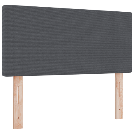 vidaXL LED Hoofdbord Simpel Ontwerp Donkergrijs 80 cm Katoen Stof afbeelding2 - 1