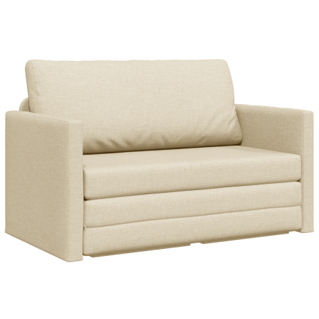 vidaXL Ligbank Sofabed 2-in-1 Crème 124x71x78 cm Stof afbeelding2 - 1