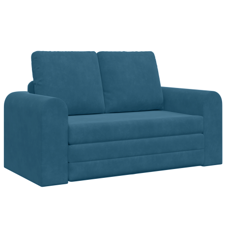 vidaXL ligbed 2-in-1 Blauw 148x71x83 cm Fluwelen afbeelding2 - 1