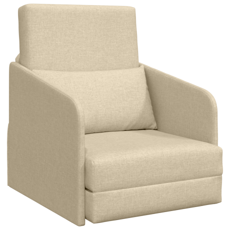 vidaXL ligbed 2-in-1 Crème 65x80x83 cm Stof afbeelding2 - 1