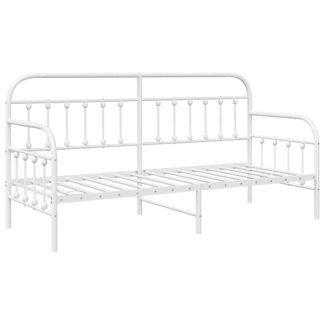 vidaXL Ligbedframe in Wit, 75x190 cm, Gemaakt van Staal afbeelding2 - 1