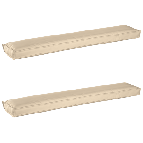 vidaXL Ligbedkussens voor Bank 2 stuks Beige 200x40x8 cm Oxford Stof afbeelding2 - 1