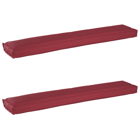 vidaXL Ligbedkussens voor Bank 2 stuks Bordeauxrood 200x40x8 cm Oxford Stof afbeelding2 - 1