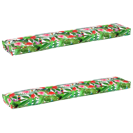 vidaXL Ligbedkussens voor Bank 2 stuks Tropisch Jungle 200x40x8 cm Oxford Stof afbeelding2 - 1