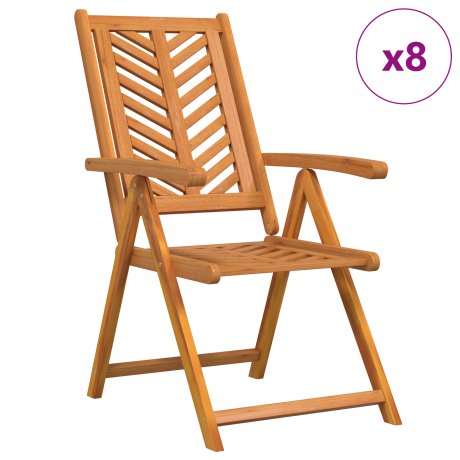 vidaXL Liggende Tuinstoelen 8 stuks Massief Hout Acacia afbeelding2 - 1