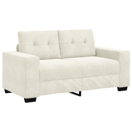 vidaXL Loveseat 120 cm fluweel crèmekleurig afbeelding2 - 1