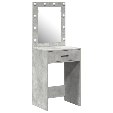 vidaXL Make-up Tafel met LED Verlichting - Beton Grijs, 50x41x135 cm afbeelding2 - 1
