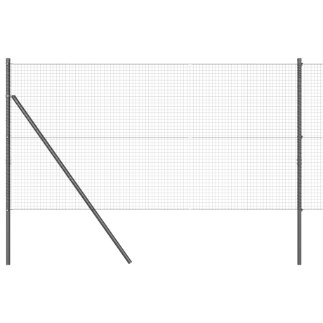 vidaXL Metalen Paalset Set van 2 Grijs Metaal en kunststof 10 x 1 meter afbeelding2 - 1