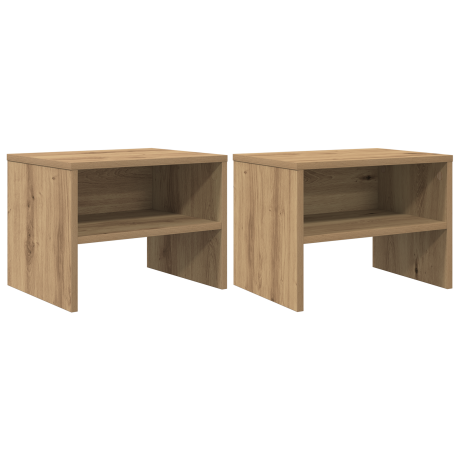 vidaXL Nachtkastje 2 pcs artisanaal eikenkleurig 40 x 40 x 30 cm afbeelding2 - 1