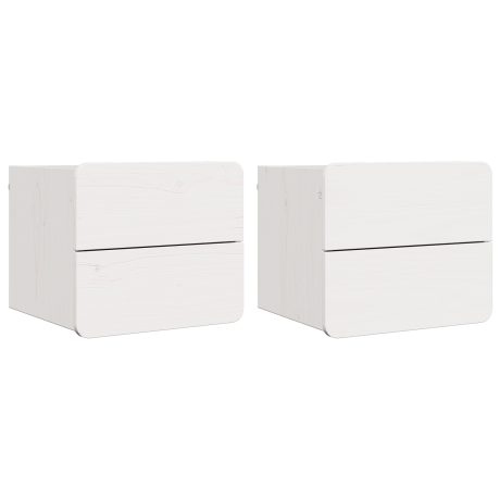 vidaXL Nachtkastje 2 pcs Wit 39 x 34 x 33 cm Massief dennenhout afbeelding2 - 1