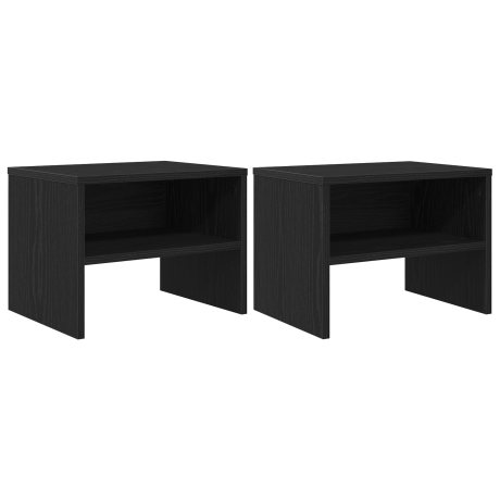 vidaXL Nachtkastje 2 pcs Zwart eiken 40 x 30 x 30 cm Bewerkt hout afbeelding2 - 1