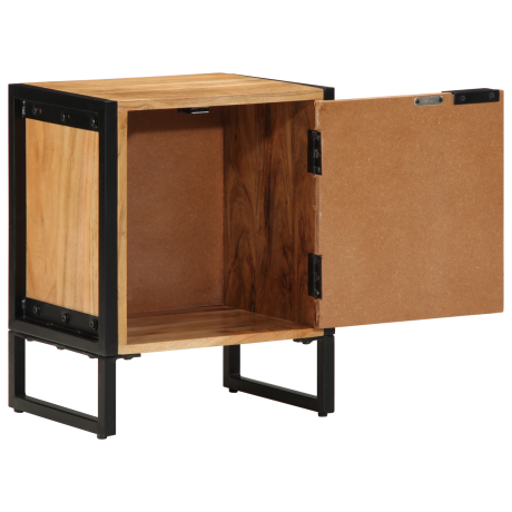 vidaXL Nachtkastje Bruin 40 x 30 x 50 cm Massief acaciahout en metaal afbeelding2 - 1