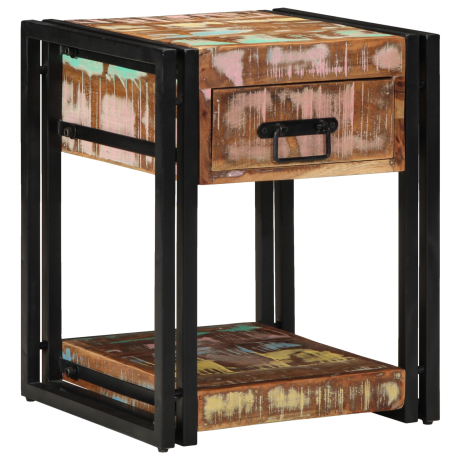 vidaXL Nachtkastje 40x40x50 cm van massief gerecycled hout afbeelding2 - 1