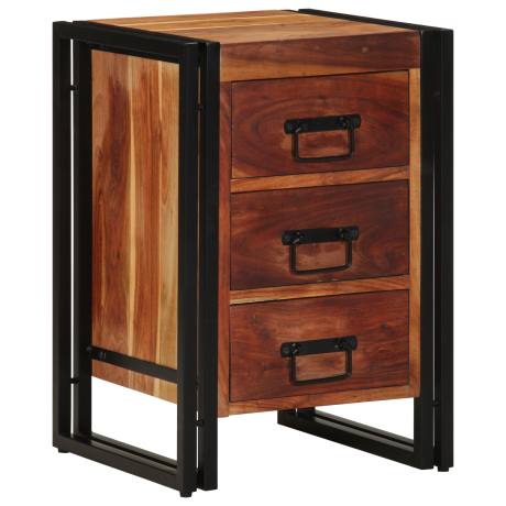 vidaXL Nachtkastje met lade Bruin 40 x 40 x 59 cm Massief Acaciahout afbeelding2 - 1