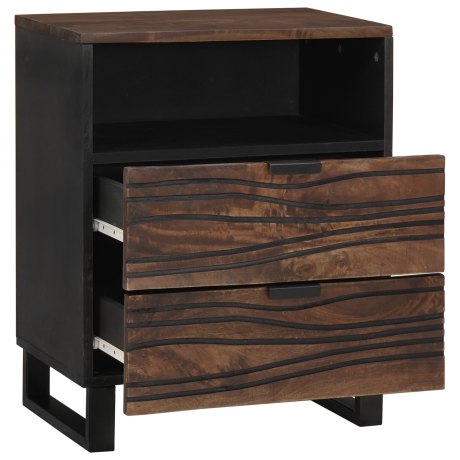 vidaXL Nachtkastje 50x33x60 cm Massief Mango & Engineered Hout afbeelding2 - 1