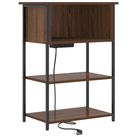 vidaXL Nachtkastje Bruin Eiken 55 x 31 x 76 cm Bewerkt hout afbeelding2 - 1
