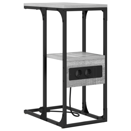 vidaXL Nachtkastje Grijs sonoma 41.5 x 26 x 60.5 cm Bewerkt hout afbeelding2 - 1