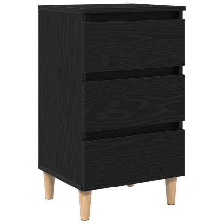 vidaXL Nachtkastje met lade Zwart Eiken 40 x 35 x 69 cm Bewerkt hout afbeelding2 - 1