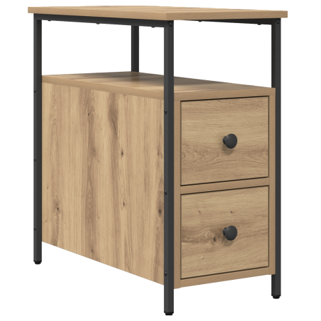 vidaXL Nachtkastje met lade artisanaal eikenkleurig 30 x 60 x 60 cm afbeelding2 - 1
