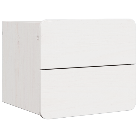 vidaXL Nachtkastje met lade Wit 39 x 34 x 33 cm Massief grenenhout afbeelding2 - 1