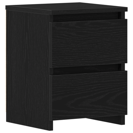 vidaXL Nachtkastje met lade Zwart Eiken 30 x 30 x 40 cm Bewerkt hout afbeelding2 - 1