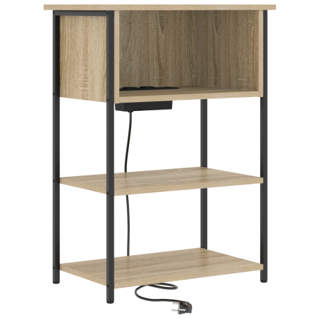 vidaXL Nachtkastje Sonoma Eiken 55 x 31 x 76 cm Bewerkt hout afbeelding2 - 1