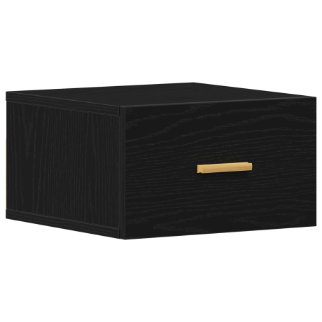 vidaXL Wandkastje met lade Zwart Eiken 35 x 35 x 20 cm Bewerkt hout afbeelding2 - 1