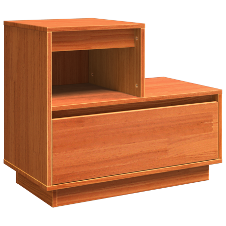 vidaXL Nachtkastje met lade Wasbruin 60 x 34 x 51 cm Bewerkt hout afbeelding2 - 1