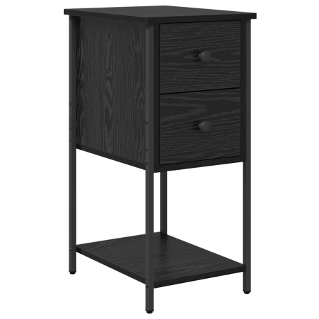 vidaXL Nachtkastje Zwart eiken 32 x 42 x 70 cm Ijzer en spaanderplaat afbeelding2 - 1