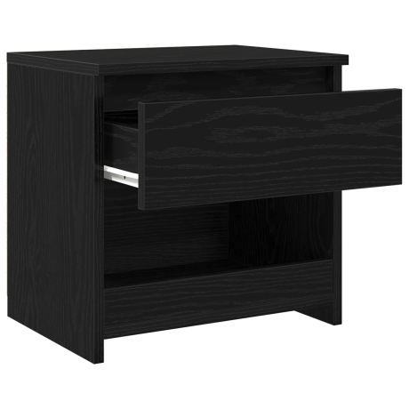 vidaXL Nachtkastje 2 pcs Zwart Eiken 40 x 30 x 39 cm Bewerkt hout afbeelding2 - 1