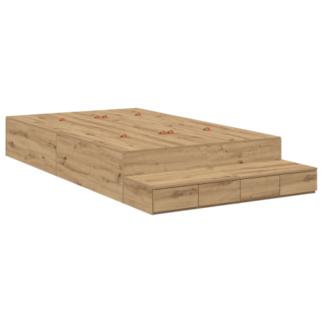 vidaXL Opbergbed Artisan in Eiken 120x190 cm afbeelding2 - 1