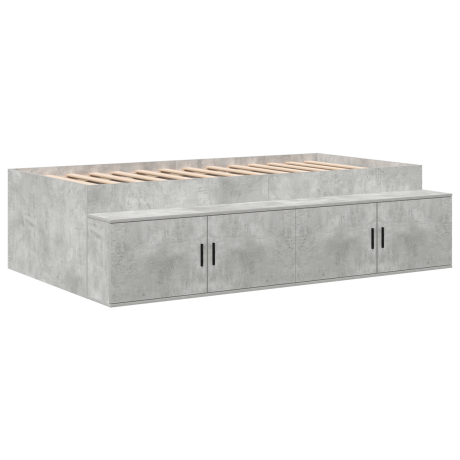 vidaXL Opbergbed Frame Beton Grijs 75x190 cm afbeelding2 - 1
