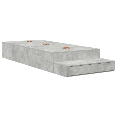 vidaXL Opbergbedframe Beton Grijs 90x190 cm afbeelding2 - 1