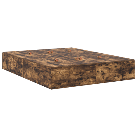 vidaXL Opbergbedframe met lade Gerookt eiken 150 cm Bewerkt hout afbeelding2 - 1