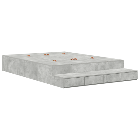 vidaXL Opbergbedframe in Beton Grijs 140x190 cm afbeelding2 - 1
