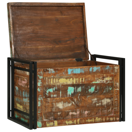 vidaXL Opbergdoos Multikleur 80x50x50 cm Van Gerecycled Massief Hout afbeelding2 - 1