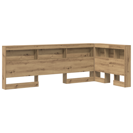 vidaXL Opberghoofdbord artisanaal eikenkleurig 90 cm Bewerkt hout afbeelding2 - 1