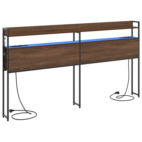 vidaXL Opslag hoofdbord met plank bruin eikenkleur 98 cm Bewerkt hout afbeelding2 - 1