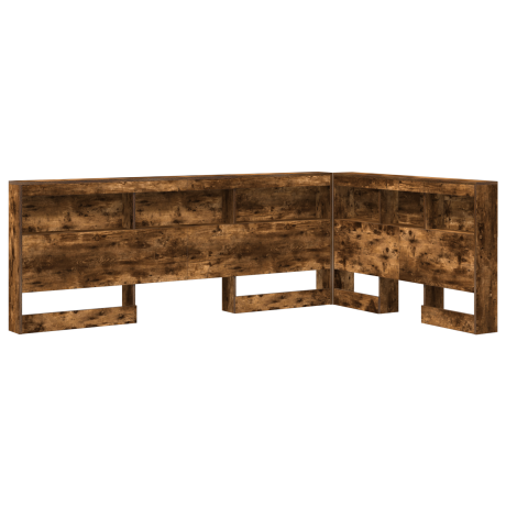 vidaXL Opberghoofdbord met plank Gerookt eiken 120 cm Bewerkt hout afbeelding2 - 1